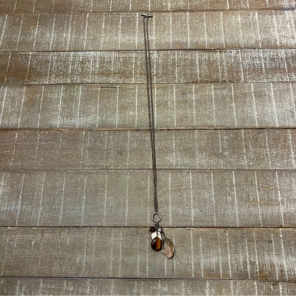 Lia Sophia Matte Gold Tone Charm Dangle Necklace - Picture 1 of 4